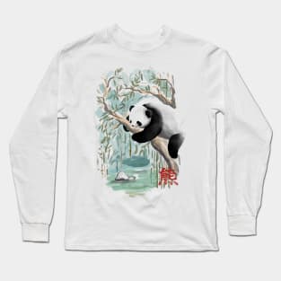 Watercolor Panda Long Sleeve T-Shirt